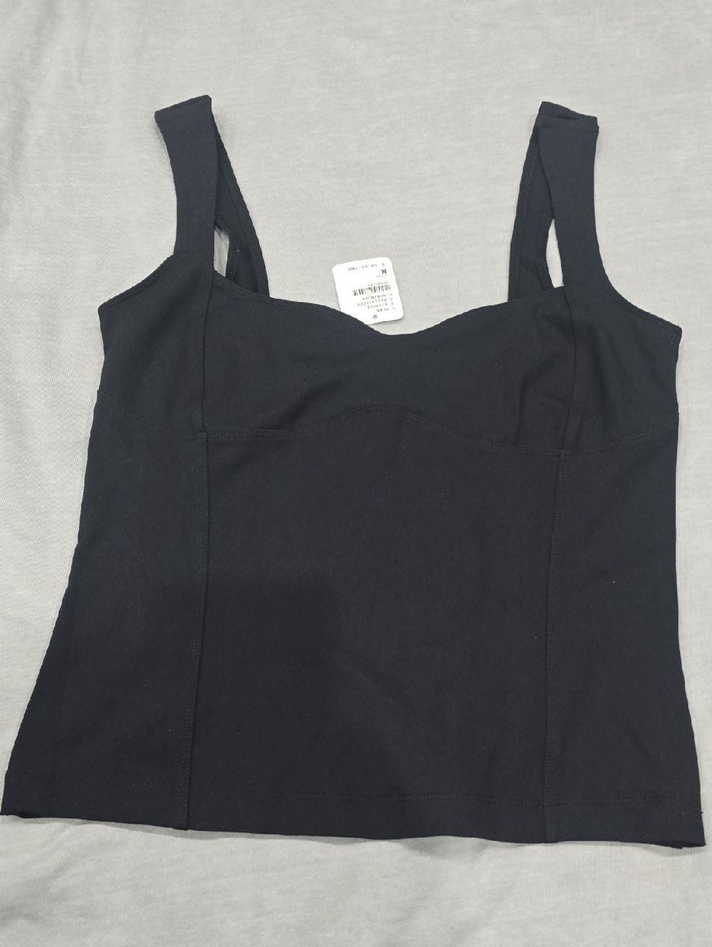 Black Square-Neck Wide-Strap Camisole Top